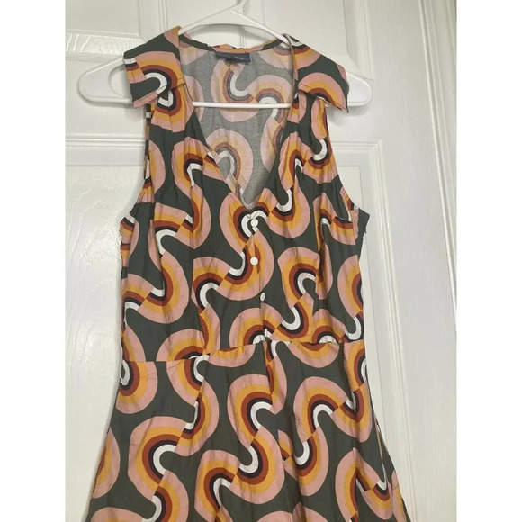 ModCloth “Mod Well” Rainbow sleeveless midi dress Sz 12 - Picture 3 of 9